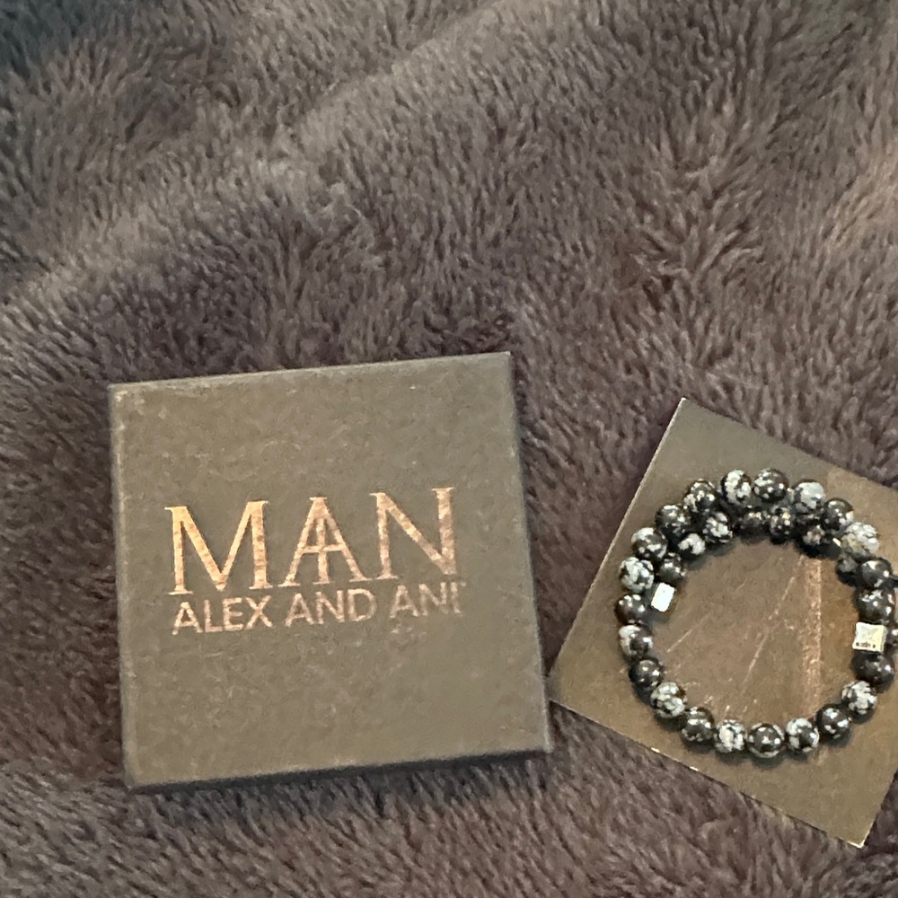 Alex and Ani Men's Dark Beaded Bracelet- new